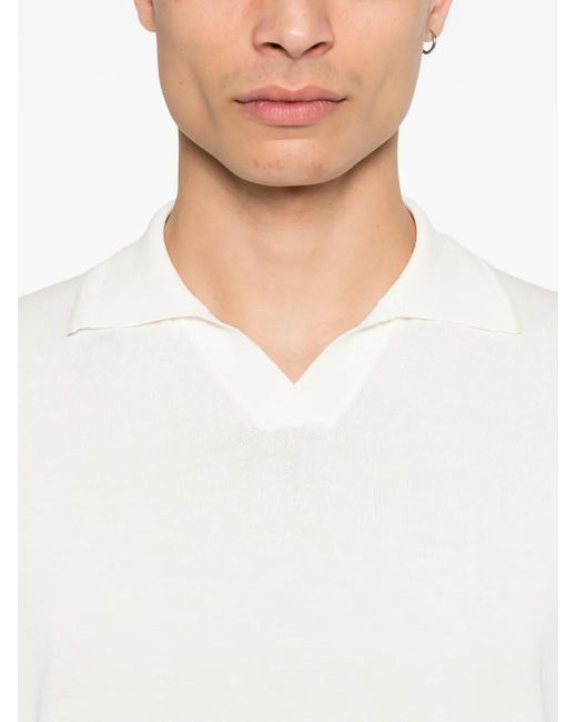Canali White Polo-Collar Shirt for men