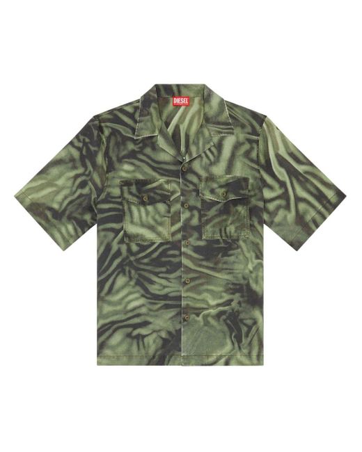 DIESEL Green S-sam-zebra Short-sleeve Shirt for men