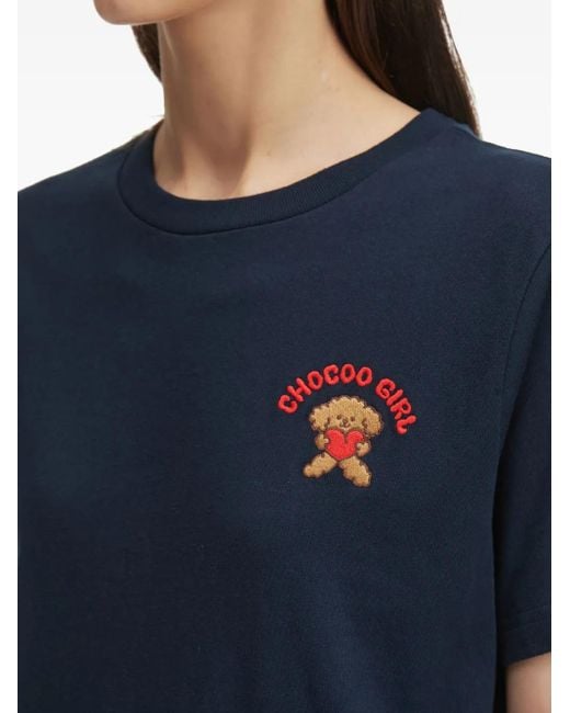 Chocoolate エンブロイダリー Tシャツ Blue