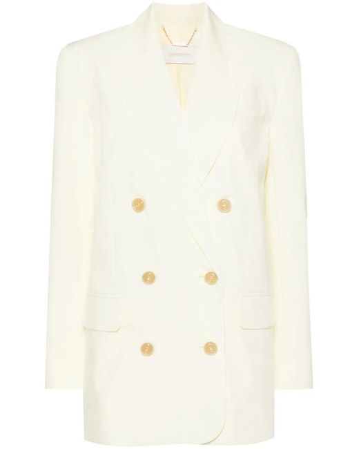 Zimmermann Natural Double-Breasted Blazer