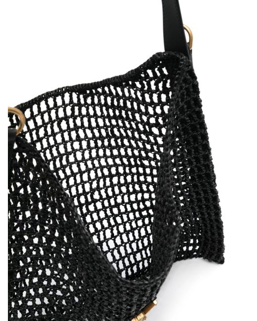 Saint Laurent Black Oxalis Raffia Shoulder Bag