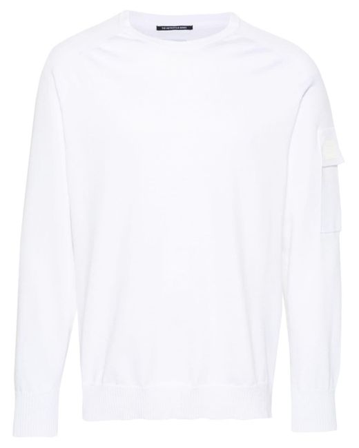 C P Company White Logo-patch Cotton-blend Jumper for men
