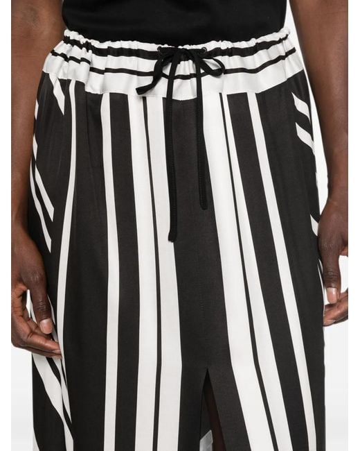 Brandon Maxwell Black Jameson Striped Maxi Skirt