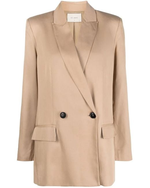 St. Agni Natural Double-Breasted Blazer
