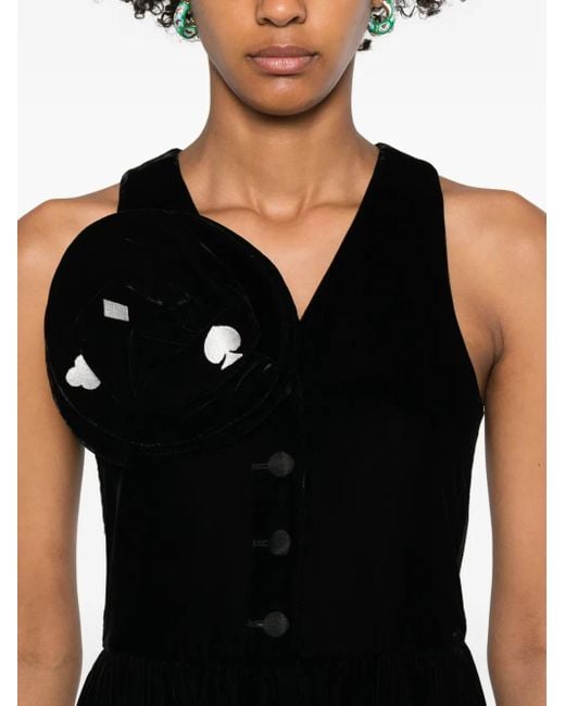 Emporio Armani Black Button-Fastening V-Neck Jumpsuit