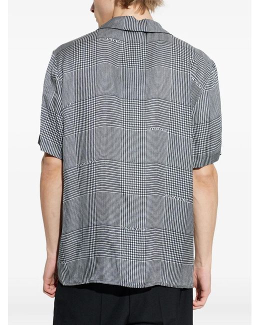 Balmain Gray Houndstooth-Pattern Shirt for men