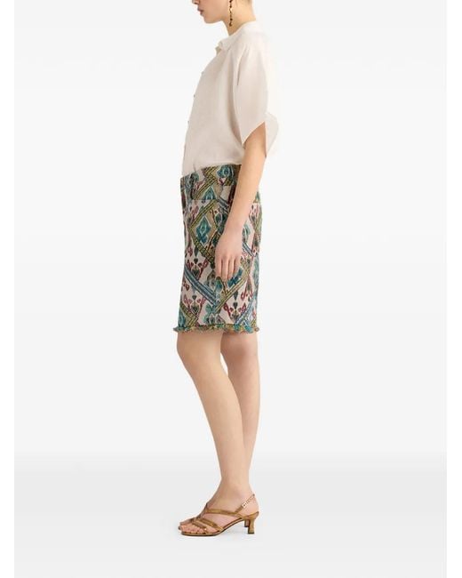 Momoní Green Pino Jacquard Patterned Shorts