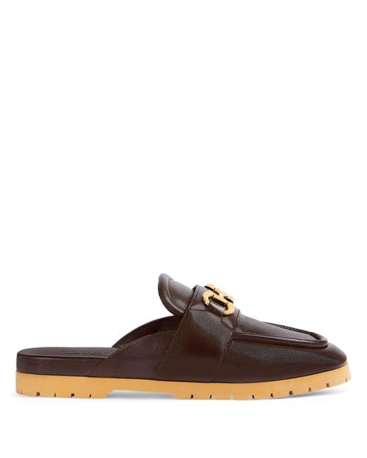 Gucci Brown Horsebit-detail Leather Slippers for men