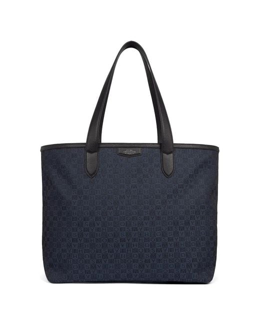 Borsa Tote Stamp di Smythson in Blue