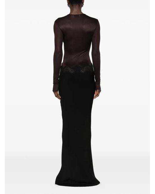 Christopher Esber Black Lace-Detail Maxi Dress