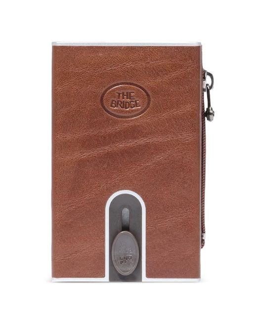 The Bridge Brown Story Rfid Slider-Mechanism Leather Card Holder for men
