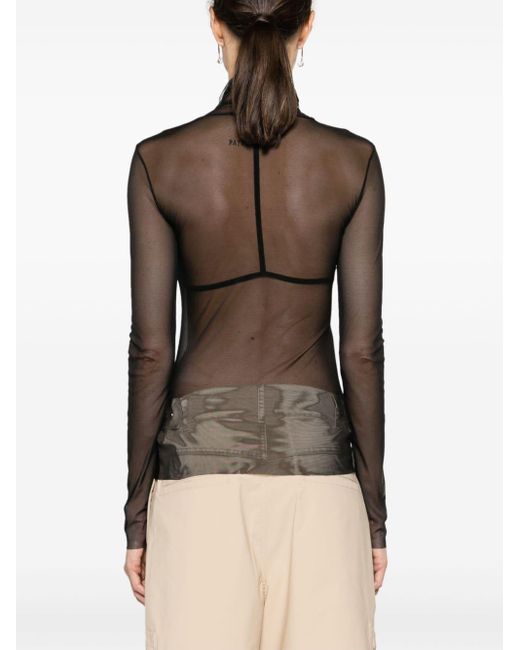 Patrizia Pepe Gray Layered Semi-sheer T-shirt