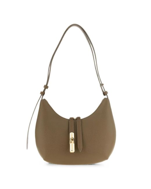 Furla White Small Goccia Leather Shoulder Bag