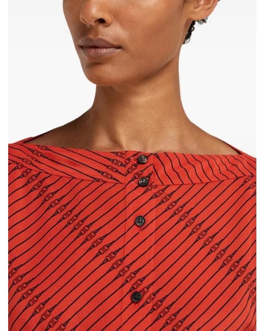 Ferragamo Red Silk Shirt