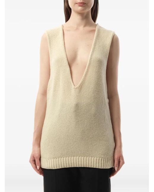 Lanvin Natural Pullunder Mit V-Ausschnitt