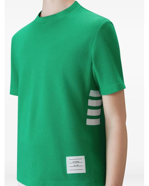 Thom Browne Green 4-Bar Stripe T-Shirt