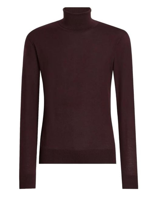 Dolce & Gabbana Purple Cashmere Turtleneck Pullover for men