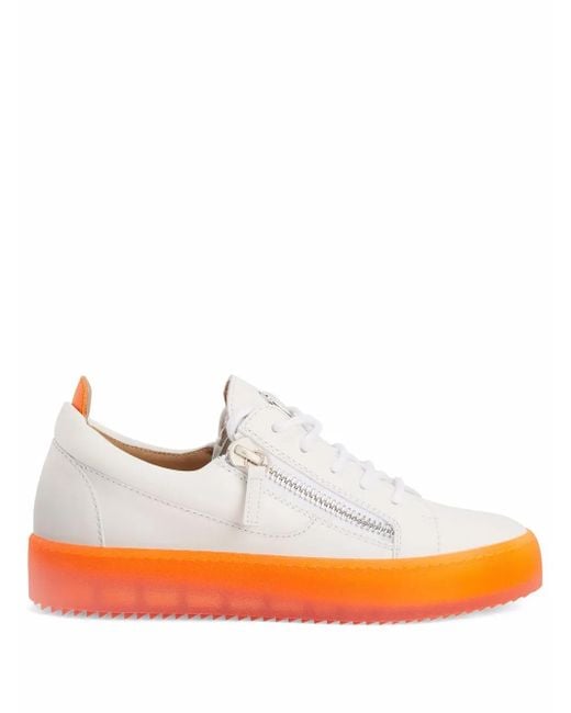 Giuseppe Zanotti Orange Gail Contrast-Sole Sneakers