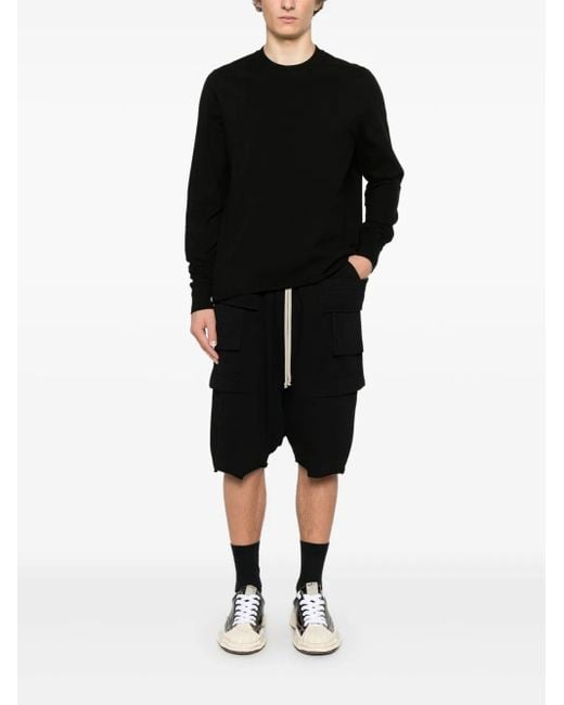 Rick Owens Black Crewneck Sweat T-Shirt for men