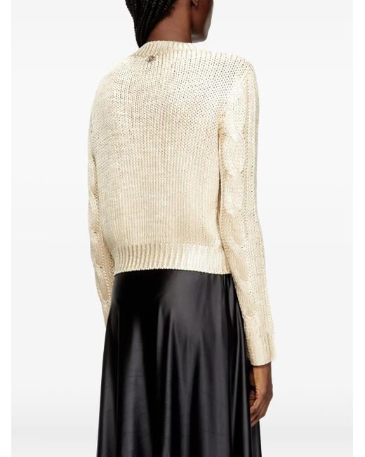 DIESEL White "Miccha" Round Neck Sweater