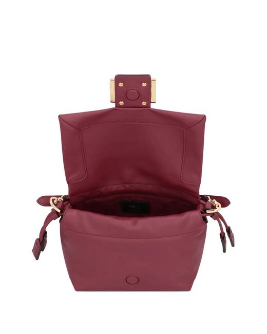 Fendi Purple Petit Sac Cabas Mamma Baguette En Cuir