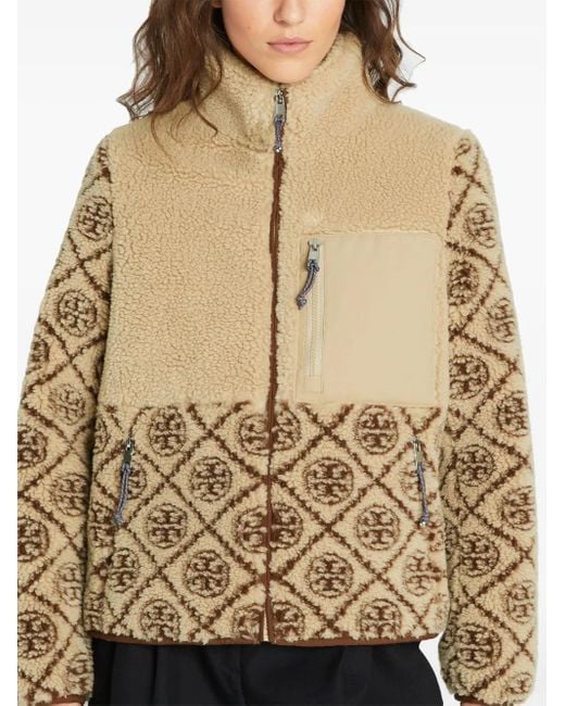 Tory Burch T モノグラム フリースジャケット Natural