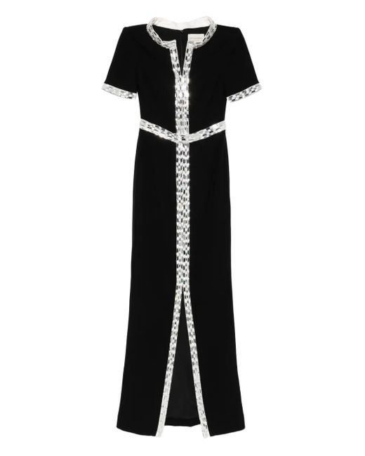 Jean Louis Sabaji Black Crêpe Maxi Dress