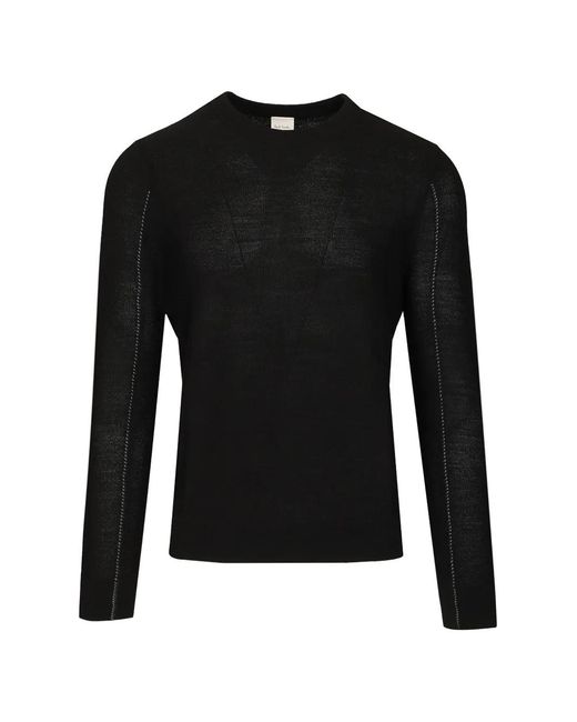 Paul Smith Black Crew-Neck Merino Wool Sweater for men