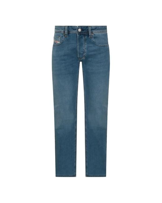 DIESEL Blue Logo-Patch Jeans for men
