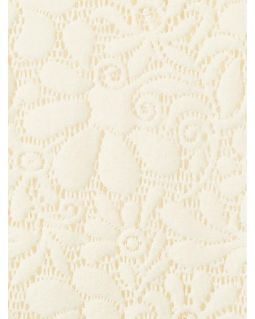 LaDoubleJ White Floral-Pattern Lace Turtleneck Top