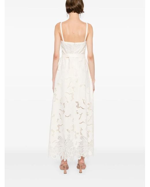 Elie Saab エンブロイダリー ロングドレス White