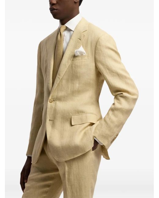 Ralph Lauren Natural Kent Hand-Tailored Linen Suit Jacket for men