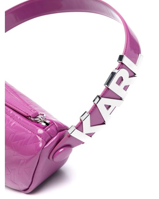 Buy Karl Lagerfeld Women Pink Kushion Monogram-Embossed Shoulder