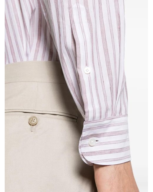 Lardini Gestreiftes Hemd Mit Klassischem Kragen in White für Herren