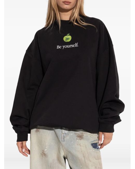 Vetements Blue Apple-Print Sweatshirt