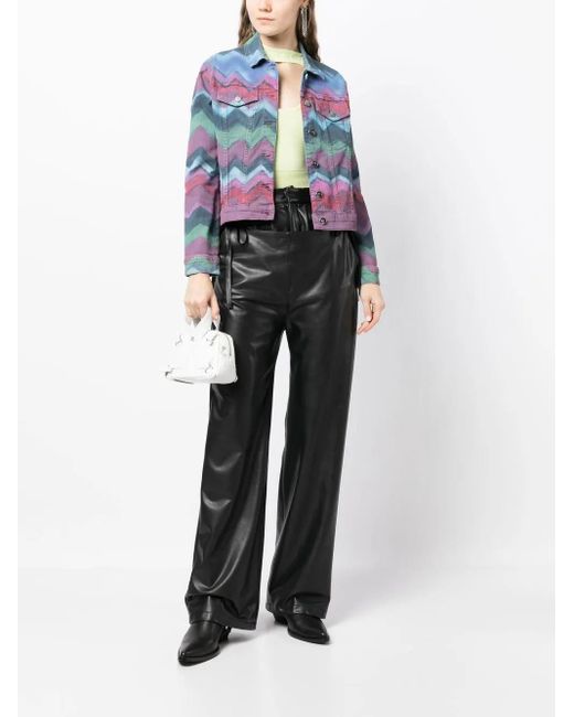 Madison Maison Pink Zigzag-Print Denim Jacket