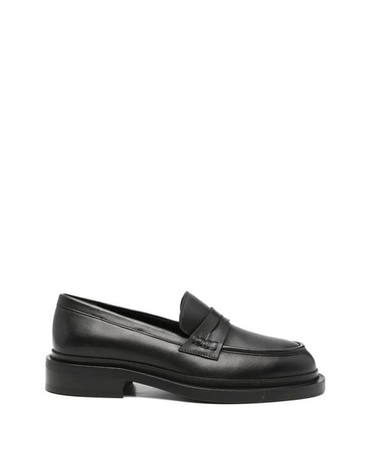 ADRIANNA FERETTI Black Penny-Strap Loafers