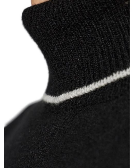 Eleventy Black Contrast-Trim Roll-Neck Sweater for men