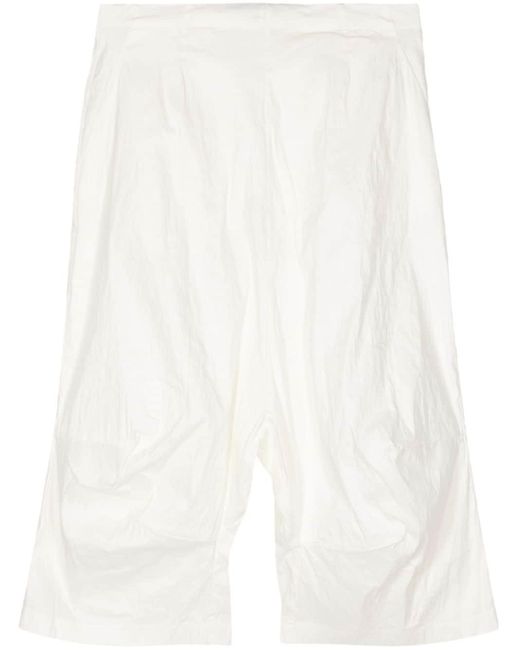 Rundholz White Drop-crotch Cropped Trousers
