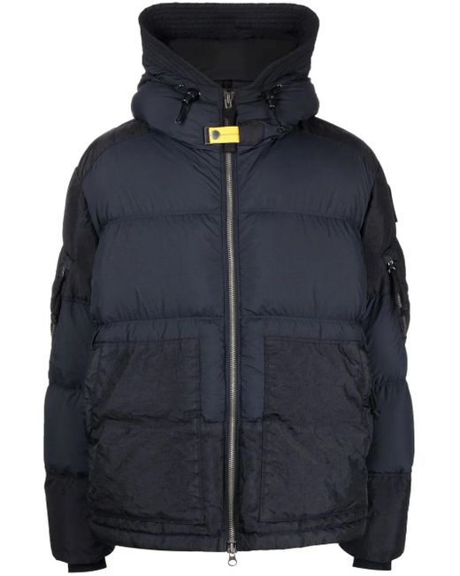 Parajumpers Blue Two-Tone Hooded Padded Jacket for men