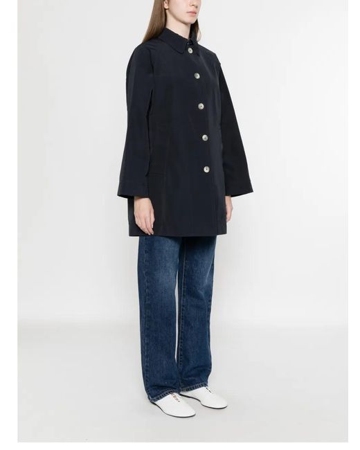 Herno Black Cotton Polyester Trench Coat