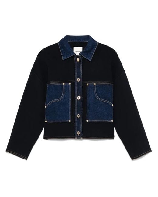 Sandro Blue Contrast Cardigan
