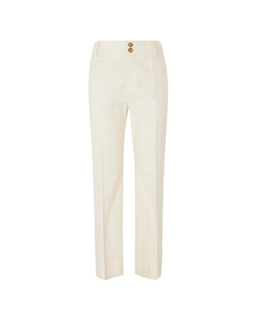 LaDoubleJ White Hendrix Button-Fastening Straight-Leg Trousers