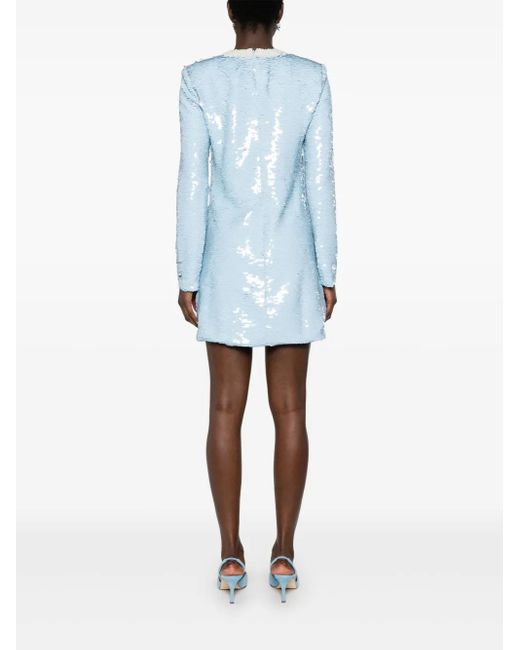 Self-Portrait Blue Sequin Mini Dress