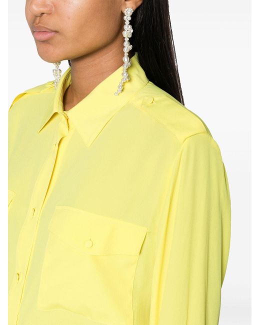 Chemise à col italien MSGM en coloris Yellow