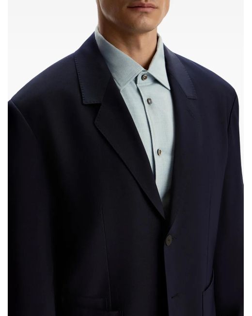 12 STOREEZ Blue Wool-Blend Blazer for men