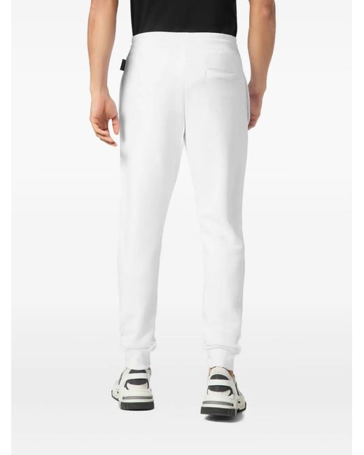 Philipp Plein White Logo-Print Track Pants for men