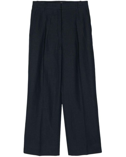 N.Peal Cashmere Blue Florence Linen Palazzo Pants