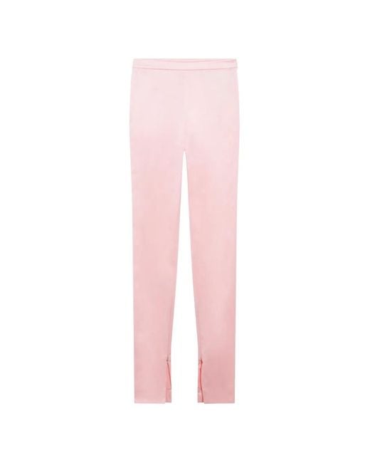 Gucci Pink Satin-Finish Slit-Hem Trousers