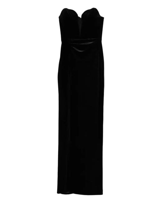 Cristallini Black Vivienne Sweetheart Velvet Maxi Dress